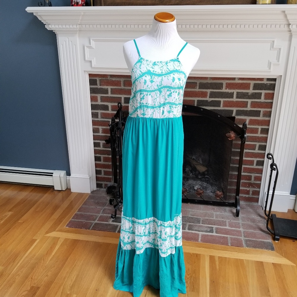 Buy 2 Get 1 FREE!!⭐️Aqua Laceup Back Summer Maxi Dress